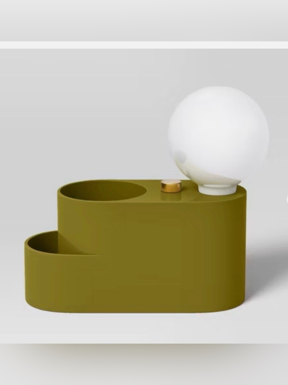 Orb Lamp Desk Organizer- Olive Green- Gold Touch Switch-Room Essentials Office